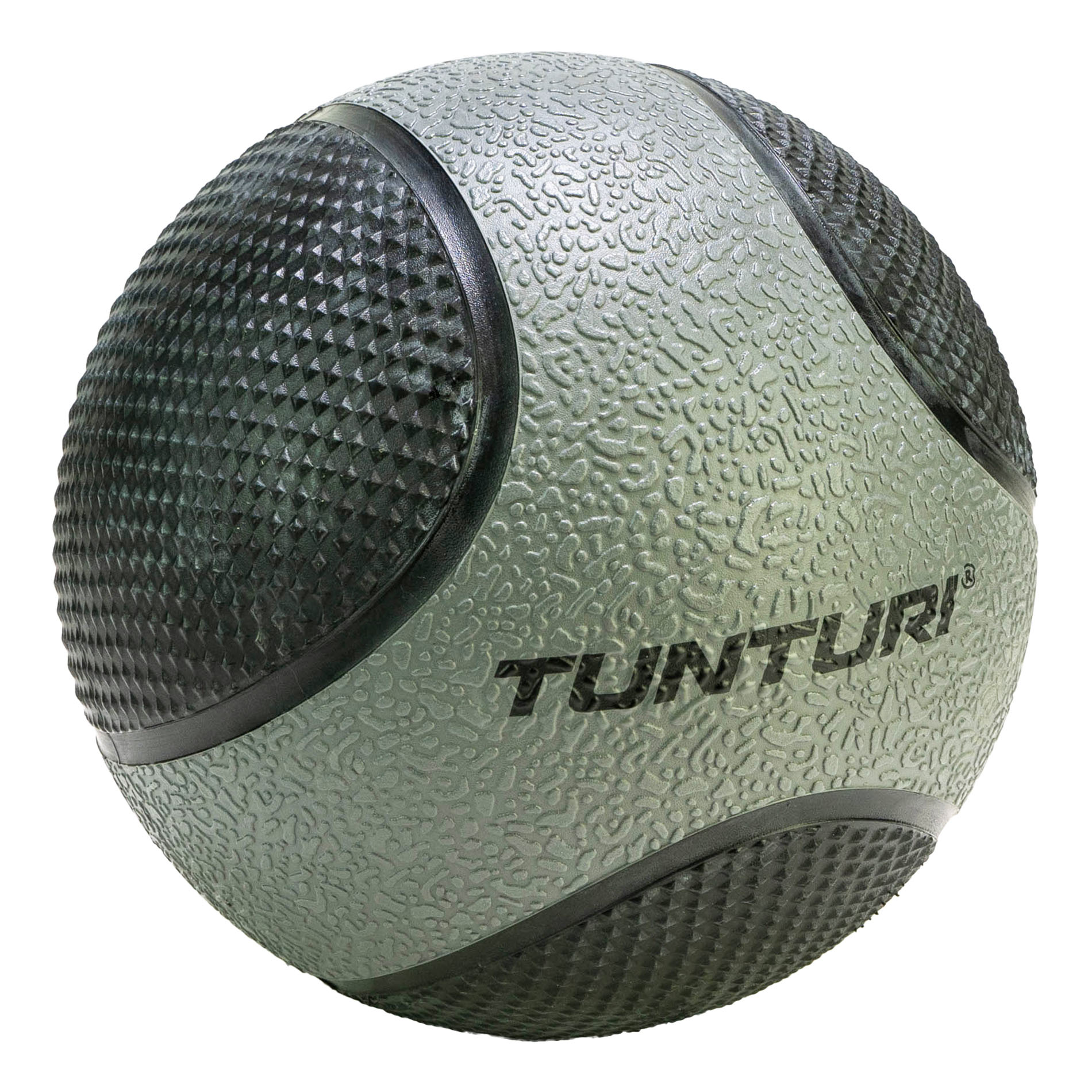 Medicine Ball - Medicijnbal Rubber 5kg - Grijs/Zwart - Tunturi Fitness