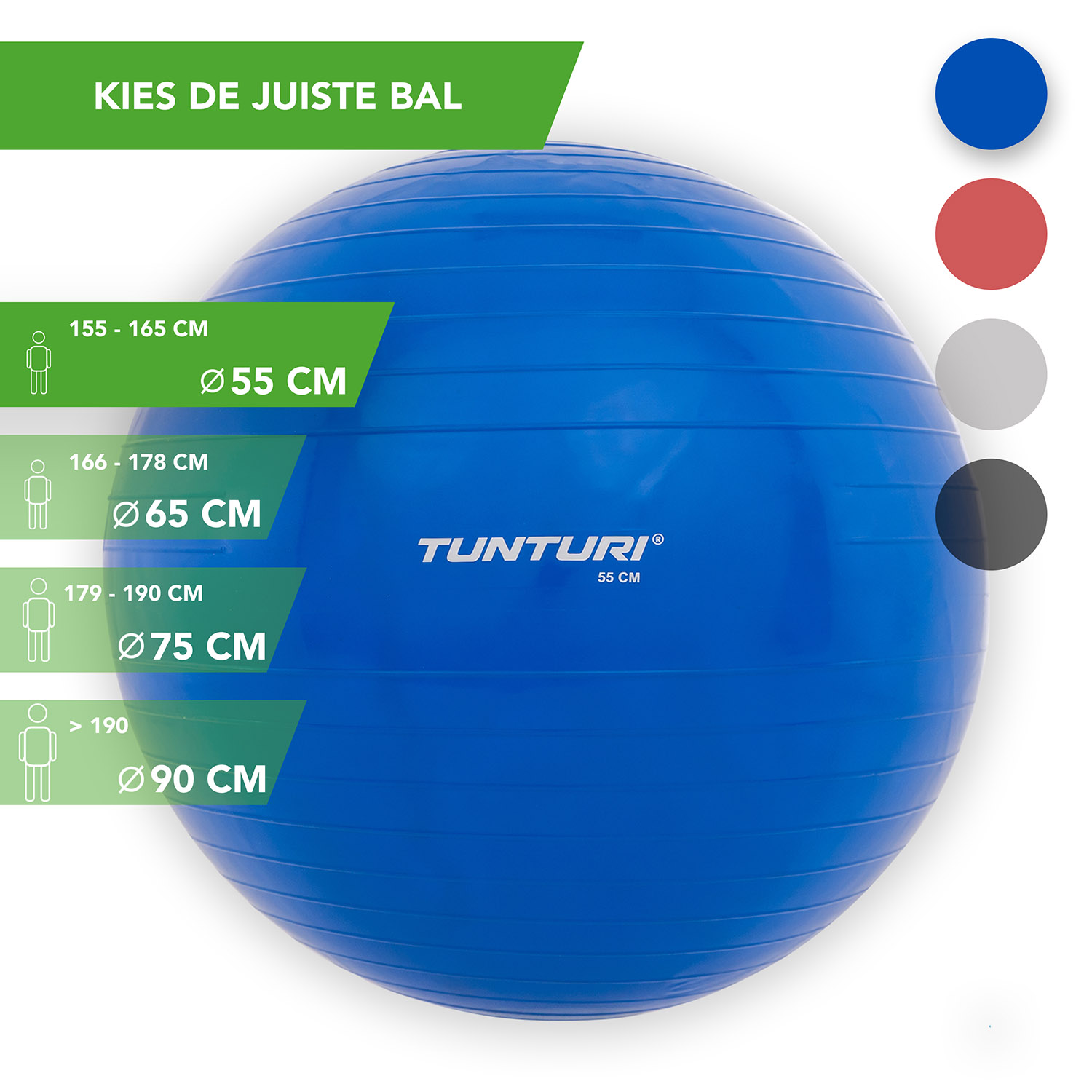 Naschrift Partina City handicap Fitnessbal - Gymball - Swiss ball - Inclusief pomp - Tunturi Fitness